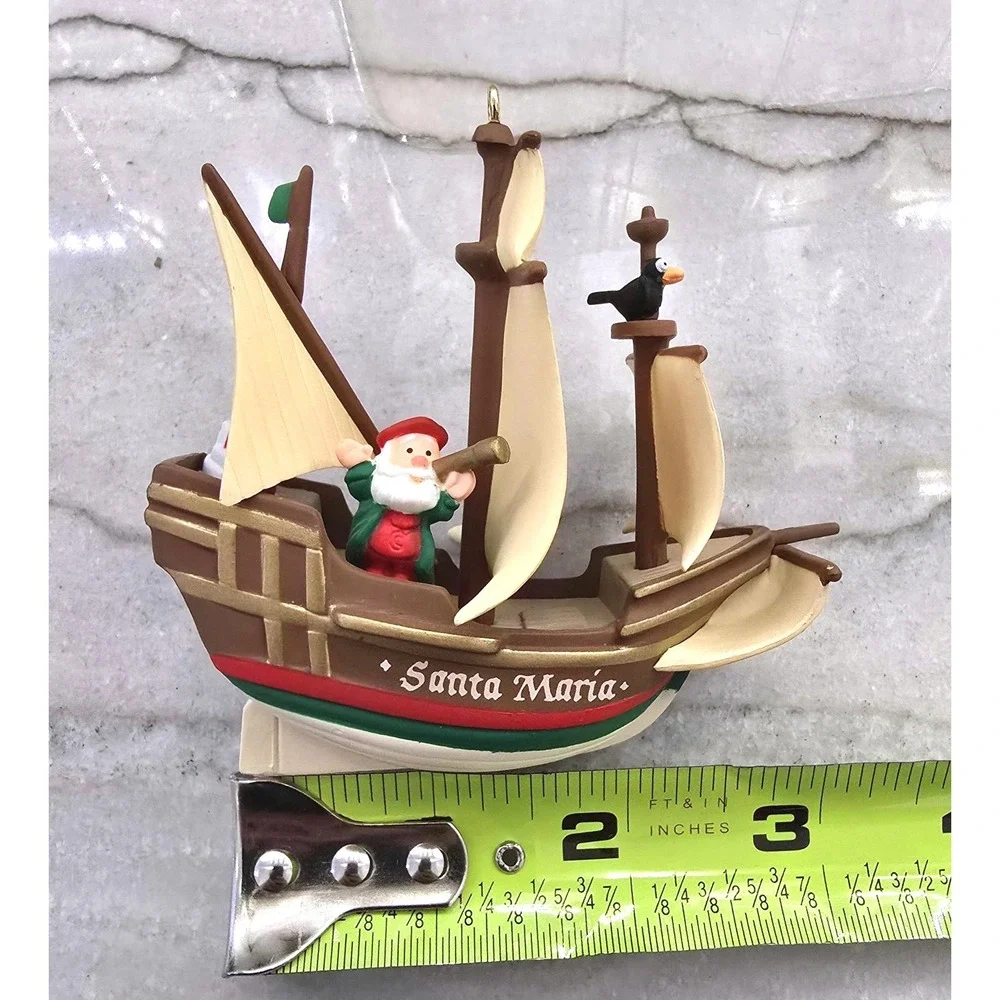 Vintage 1992 Hallmark Keepsake Santa Maria Ornament 500‎ Years Columbus Ship